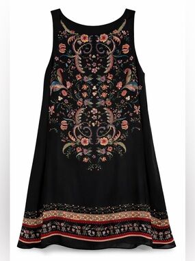Max Studio Black Dress with Floral Embroidery